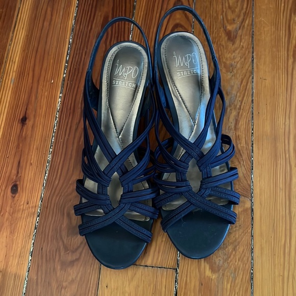 Impo Shoes Impo Stretch Strappy Navy Kitten Heels 9m Poshmark